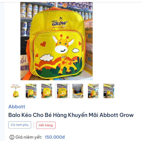 Balo kéo Abbott Grow (cần kéo có thể tháo rời)