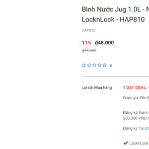 Bình đựng nước Locknlock HAP 811(1L)