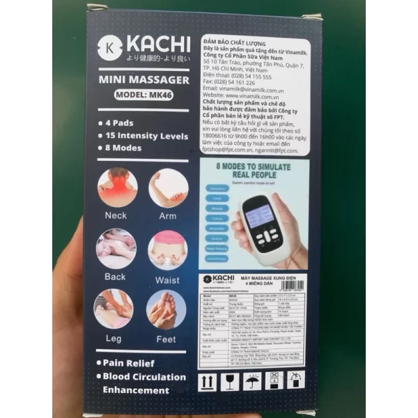 Máy massage xung điện 4 miếng dán KACHI MK46 – Quà tặng Vinamilk