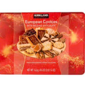 Hàng nội địa Mỹ] Bánh Quy Socola Kirkland European Cookies With Belgian Chocolate, hộp thiếc 1.4kg